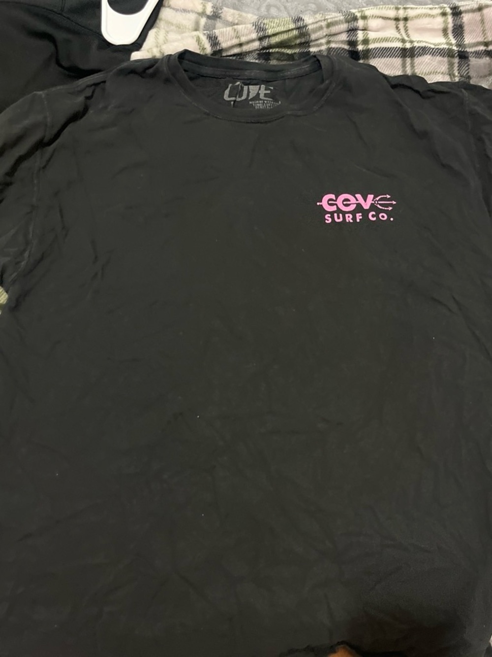 Salt + Cove Black Short Sleeve Tee with Pink Logo